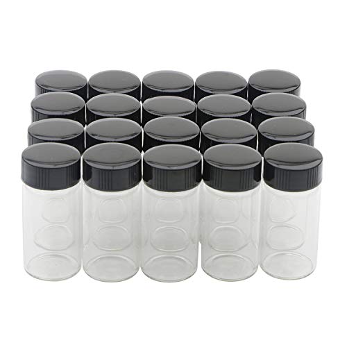 Frascos de vidrio transparente, frascos vacíos, tapa de rosca, muestra  líquida, botellas de vidrio para dispensación de cosméticos (10 unidades,  0.2